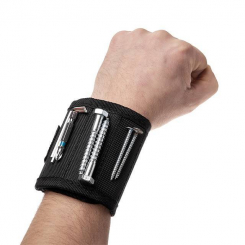 Браслет магнітний будівельний 360*90 мм, 10 магнітів, балістичний нейлон 1680D INTERTOOL SP-1002