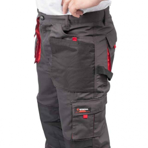 Брюки робочі 80% поліестер, 20% бавовна, щільність - 260 г/м², L INTERTOOL SP-3013