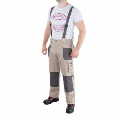 Брюки трансформер робочі з лямками 6 в 1, 100% бавовна, щільність - 180 г/м², L INTERTOOL SP-3043