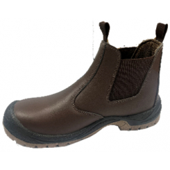 Чоботи низькі робочі з полірованої спилок шкіри YATO CHELSEA розм. 41, коричневі з поліурет підошвою