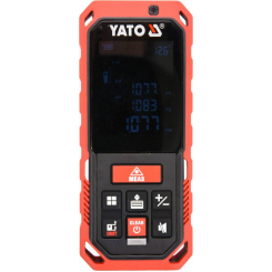 Дальномір лазерний YATO, 10 режимів, з діапазоном 0.2-60 м, похибка ±2 мм, 20 вимірів у пам'яті