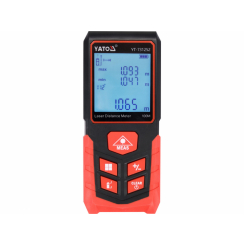 Дальномір лазерний YATO з LCD- дисплеєм дальн- 100м, похибка ±2мм, виміри площі і об'єму живл- 2-ААА