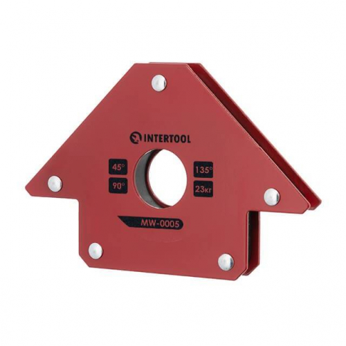 Тримач магнітний для зварювання стріла, 45°, 90°, 135°, 23 кг, 90*100*17 мм INTERTOOL MW-0005