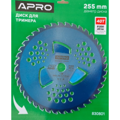 Диск для тримера з твердосплавними напайками 40Т+3 лопаті ( для кустів )  (APRO)