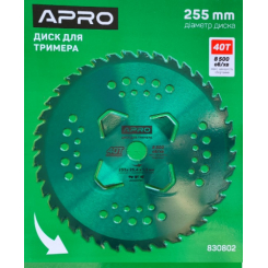 Диск для тримера з твердосплавними напайками 40Т+4 пелюстка ( для густої трави )  (APRO)