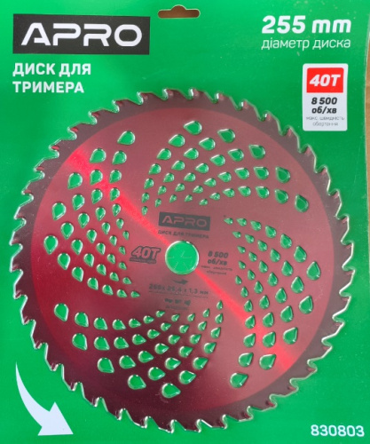 Диск для тримера з твердосплавними напайками 40Т  (APRO)