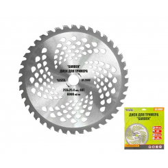 Диск для тріммера MASTERTOOL "GARDEN" 255х25.4х40Т з побідитовою напайкою 19-2000