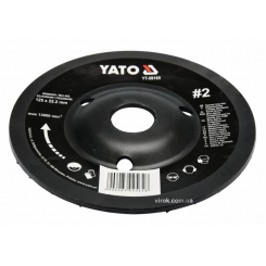 Диск-фреза шліфувальний YATO по дереву, фарбі, шпаклівці, алюмінію 125 х 22.2 мм шорсткість №2