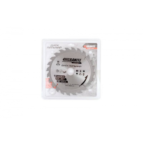 Диск пильний GRANITE для дерева з твердосплавними напайками 200х32х24Т адаптер 32-30/32-25.4 8000 об/хв 5-20-024