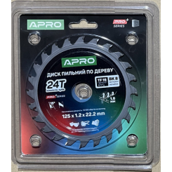 Диск пильний по дереву 125х22.2мм 24Т APRO PRO