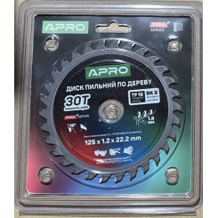 Диск пильний по дереву 125х22.2мм 30Т APRO PRO