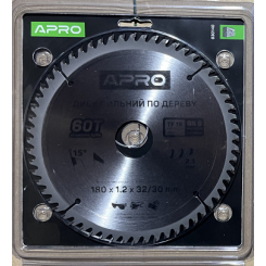 Диск пильний по дереву 180х32(30)х60Т APRO