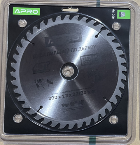 Диск пильний по дереву 200х32(30)х40Т APRO
