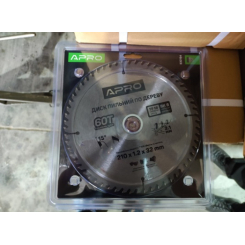 Диск пильний по дереву 210х32(30)х60Т APRO