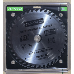 Диск пильний по дереву 230х32(30)х40Т APRO