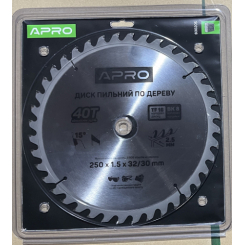 Диск пильний по дереву 250х32(30)х40Т APRO