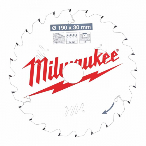 Диск пиляльний PFTE MILWAUKEE, Ø184х5/8"х2,1мм, 40 зуб. 1