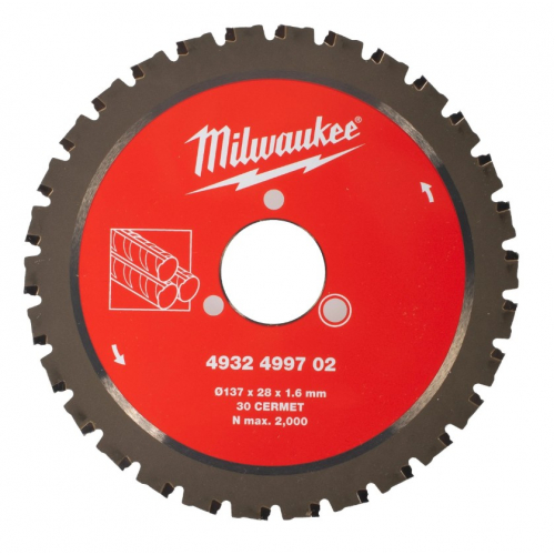 Диск пиляльний по металу MILWAUKEE для різака арматури Ø137x28x1,6мм, 30зуб