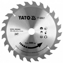 Диск пильний побідитовий по дереву YATO: 185x20x2.2x1.5 мм, 24 зубці, RPM до 9500 1/хв
