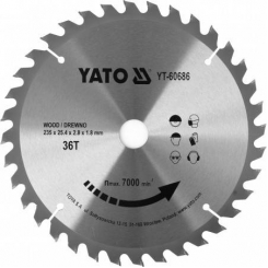 Диск пильний переможний по дереву YATO: 235x25.4x2.8x1.8 мм, 36 зубців, RPM до 7000 1/хв