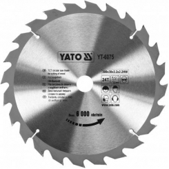 Диск пильний побідитовий по дереву YATO: 300х30x3.2x2.2 мм, 24 зубці, RPM до 6000 1/хв