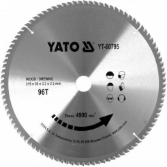 Диск пильний переможний по дереву YATO: 315x30x3.2x2.2 мм, 96 зубців, RPM до 4900 1/хв