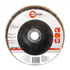Диск шліфувальний пелюстковий 180*22 мм, зерно K40 INTERTOOL BT-0224