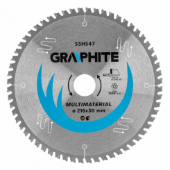 Диск відрізний, карбід кремнію, 216 x 30 мм, 60 зубів, універсальний