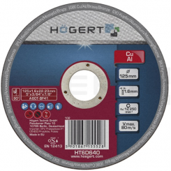 Диск відрізний по кольоровим та чорним металам HOEGERT 125 HT6D640