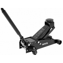 Домкрат гідравлічний підкатний YATO: навантаження- 3 т, межі підйому- 130- 465 мм