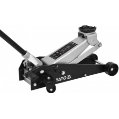 Домкрат підкатний гідравлічний низькопрофільний з важелем швидкого підйому YATO: 3 т, H= 145- 500 мм