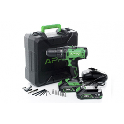 Дриль-шуруповерт APRO 20В, 2А, 20D, 2 АКБ, ЗУ, кейс