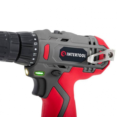 Дриль-шурупокрут акумуляторний 12 В, 30 Нм, 0-350/0-1300 об/хв, 0.8-10 мм, Li-Ion, 1.5 Аг INTERTOOL DT-0310