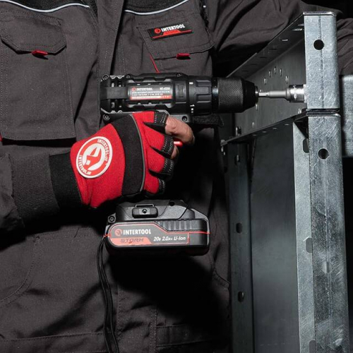 Дриль-шурупокрут акумуляторний 20 В, 35 Нм, 0-450/0-1500 об/хв, 2-13 мм, Li-Ion, 2.0 Аг, ЗП 2 А, кейс INTERTOOL WT-0350