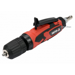 Дриль пневматичний прямий YATO : Ø= 1/4", самозатискний патрон Ø≤10 мм, 6.3 Bar, 113 л/хв