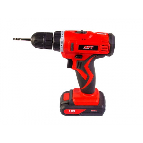 Дриль-шуруповерт акумуляторна MPT 18 В Li-ion 1.3 Аг 2 швидкості 0-400/1450 об/хв 10 мм 2 АКБ кейс MCDT1823.A2