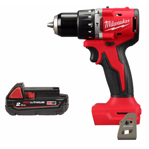 Дриль-шуруповерт акумуляторна безщіткова ударна MILWAUKEE M18 BLPDRC-0 (60Нм) (каркас) + M18 B2 подарунок