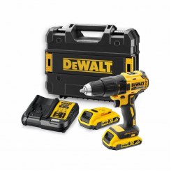Дриль-шуруповерт акумуляторний безщітковий DeWALT DCD777D2T, безщеточний, ненаголошений, XR Li-Ion 18 В, 2 Ач, 65 Нм, 500-1750 об/хв, патрон 13 мм швидкозатискний, кількість швидкостей - 2, вага 1,1. пристрій, валіза