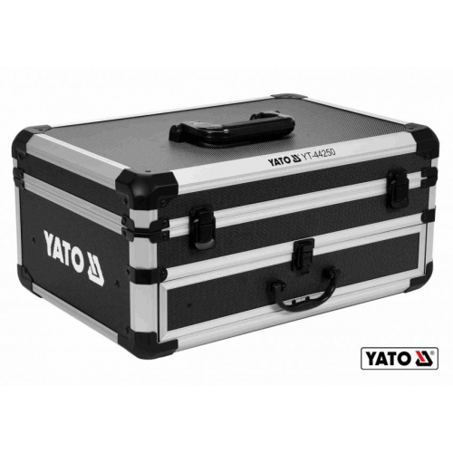 Дриль-шуруповерт ударний акумуляторний YATO 2 x Li-Ion 18 В + свердла + фрези + викруткові насадки + кейс