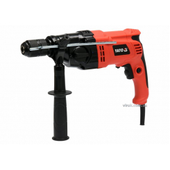 Дриль ударний мережевий YATO : P=1050 Вт,з самозатиск. металевим патроном для свердл Ø≤13 мм,2режими