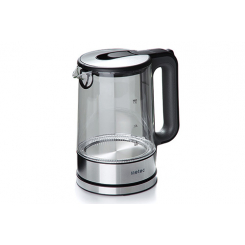 Електрочайник EK-02GG 1.7л, 1850-2200Вт, корпус скло, сірий Metec