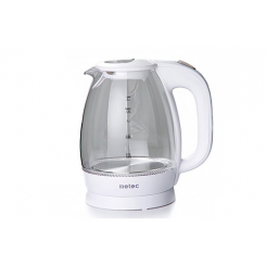 Електрочайник EK-03GW 1.7л, 1850-2200Вт, корпус скло, білий Metec