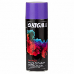 Емаль аерозольна акрилова 400мл RAL 4005 фіолетовий глянець SIGMA (2737131)