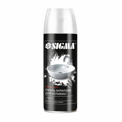 Емаль аерозольна акрилова термостійка для кераміки +100°C 400мл білий глянець SIGMA (2736421)