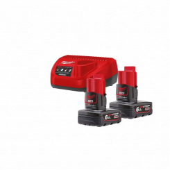 Енергокомплект MILWAUKEE, M12 NRG-602 ( заряд.пристрій, 2 акум.Х 6Ач)