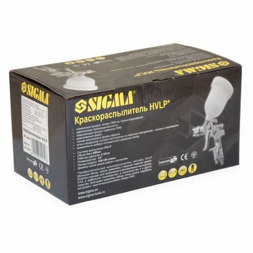 Фарборозпилювач HVLP Ø1.4 (хром) з в/б (шар) Sigma (6812051)