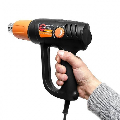 Фен технічний 2000 Вт, 2 режими, регулювання, 50-600 °C, 250-500 л/хв INTERTOOL WT-1020