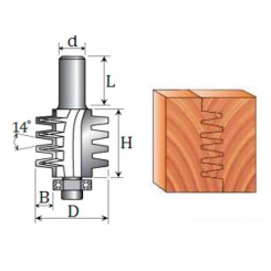 Фреза Для зрощування №2501 (D33, h40, 2a14, B7, d8) 18-151-400