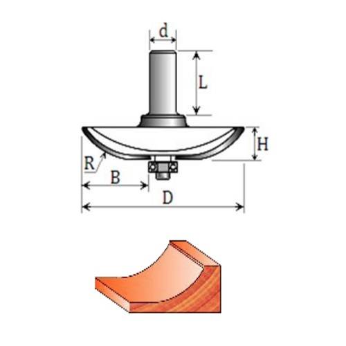 Фреза Фігірейна горизонтальна №3001 (D73, h12, d12) 22-201-730