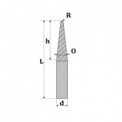 Фреза Конічна фреза на ЧПУ z2, R0.5, D1, H12, d3, L40 03-609-121